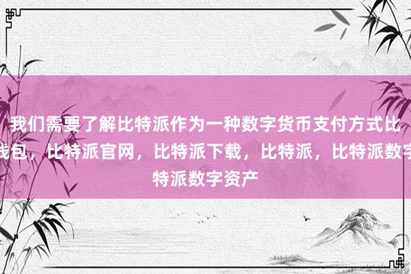 我们需要了解比特派作为一种数字货币支付方式比特派钱包，比特派官网，比特派下载，比特派，比特派数字资产