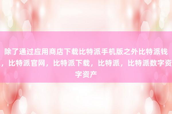 除了通过应用商店下载比特派手机版之外比特派钱包，比特派官网，比特派下载，比特派，比特派数字资产