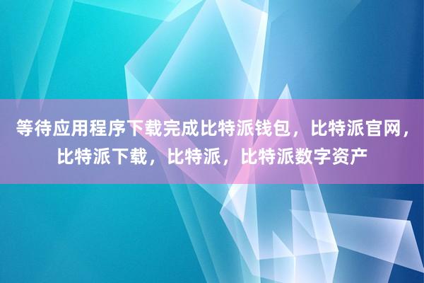 等待应用程序下载完成比特派钱包，比特派官网，比特派下载，比特派，比特派数字资产