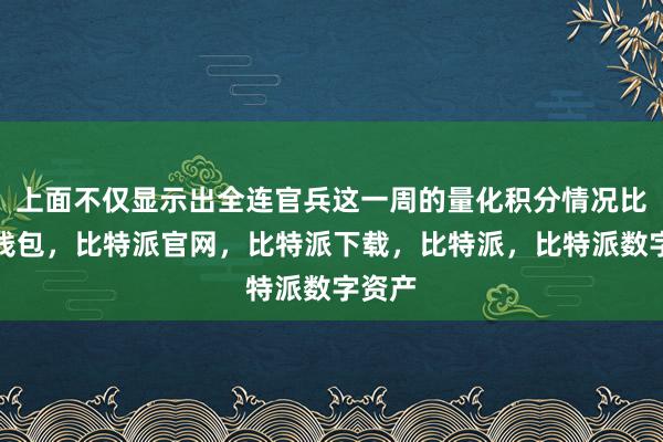 上面不仅显示出全连官兵这一周的量化积分情况比特派钱包，比特派官网，比特派下载，比特派，比特派数字资产