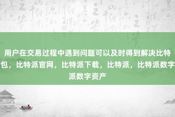 用户在交易过程中遇到问题可以及时得到解决比特派钱包，比特派官网，比特派下载，比特派，比特派数字资产