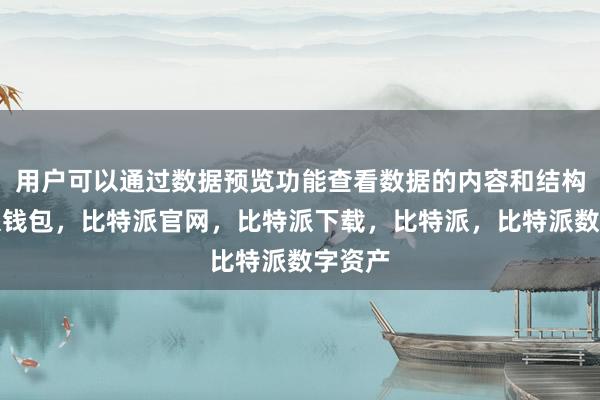 用户可以通过数据预览功能查看数据的内容和结构比特派钱包，比特派官网，比特派下载，比特派，比特派数字资产